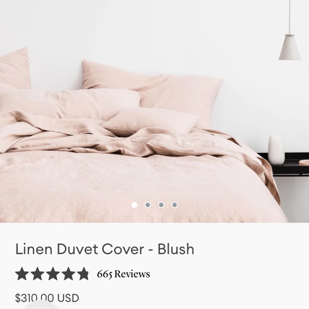 KING SIZE CULTIVER LINEN DUVET COVER-BLUSH